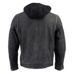 Milwaukee Leather Vintage SFM1802 Men’s Black Nubuck Leather Motorcycle Style Fashion Leather Jacket with Hoodie - Image 6