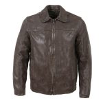 Milwaukee Leather Vintage SFM1804 Men’s Classic Brown Zipper Front Jacket with Shirt Collar - Image 7