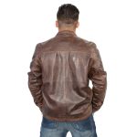 Milwaukee Leather SFM1805 Men’s Brown Side Stitch Cafe Racer Lambskin Leather Jacket - Image 2