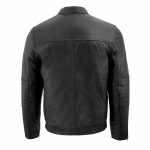 Milwaukee Leather SFM1806 Men’s Black Euro Collar Cafe Style Leather Jacket - Image 2