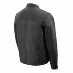 Milwaukee Leather SFM1806 Men’s Black Euro Collar Cafe Style Leather Jacket - Image 6