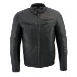 Milwaukee Leather SFM1806 Men’s Black Euro Collar Cafe Style Leather Jacket - Image 5