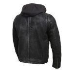 Milwaukee Leather Vintage SFM1807 Men’s Black Premium Leather Hooded Jacket - Image 7