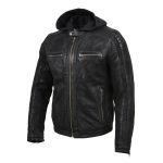 Milwaukee Leather Vintage SFM1807 Men’s Black Premium Leather Hooded Jacket - Image 5