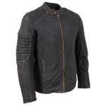 Milwaukee Leather Vintage SFM1808 Men’s Brown Leather Seamed Shoulder Zipper Front Jacket