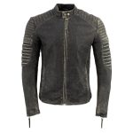 Milwaukee Leather Vintage SFM1808 Men’s Black Leather Seamed Shoulder Zipper Front Jacket - Image 10