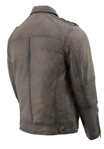 Milwaukee Leather SFM1810 Men’s Anthracite Patch Pocket Lambskin Leather Jacket - Image 5
