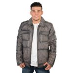 Milwaukee Leather SFM1810 Men’s Anthracite Patch Pocket Lambskin Leather Jacket - Image 6