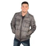 Milwaukee Leather SFM1810 Men’s Anthracite Patch Pocket Lambskin Leather Jacket - Image 9