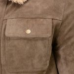 Milwaukee Leather Vintage SFM1811 Men’s Classic Taupe Suede Leather Fashion Coat Jacket w/ Plush Sherpa Inside Lining - Image 5