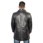 Milwaukee Leather Men’s Black Classic Button Closure Fashion Leather Car Coat SFM1815 - Image 2