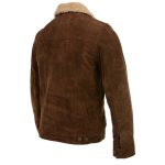 Milwaukee Leather Vintage SFM1817 Men’s Brown Suede Leather Fashion Coat Jacket w/ Plush Sherpa Inside Lining - Image 6