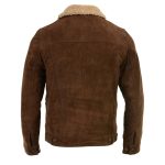 Milwaukee Leather Vintage SFM1817 Men’s Brown Suede Leather Fashion Coat Jacket w/ Plush Sherpa Inside Lining - Image 2