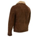 Milwaukee Leather Vintage SFM1817 Men’s Brown Suede Leather Fashion Coat Jacket w/ Plush Sherpa Inside Lining - Image 5