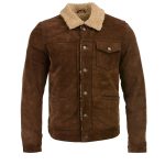 Milwaukee Leather Vintage SFM1817 Men’s Brown Suede Leather Fashion Coat Jacket w/ Plush Sherpa Inside Lining - Image 8