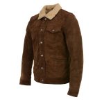 Milwaukee Leather Vintage SFM1817 Men’s Brown Suede Leather Fashion Coat Jacket w/ Plush Sherpa Inside Lining - Image 7