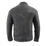 Milwaukee Leather SFM1830 Men’s ‘Cafe Racer’ Triple Stitch Black and Grey Leather Jacket - Image 2