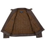 Milwaukee Leather SFM1835 Men’s Brown ‘Cafe Racer’ Leather Jacket with Snap Button Collar - Image 4