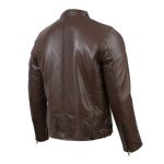 Milwaukee Leather SFM1835 Men’s Brown ‘Cafe Racer’ Leather Jacket with Snap Button Collar - Image 8