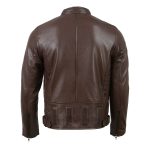 Milwaukee Leather SFM1835 Men’s Brown ‘Cafe Racer’ Leather Jacket with Snap Button Collar - Image 2