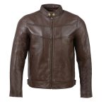Milwaukee Leather SFM1835 Men’s Brown ‘Cafe Racer’ Leather Jacket with Snap Button Collar - Image 7