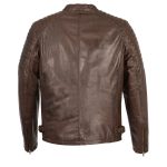 Milwaukee Leather SFM1840 Men’s ‘Quilted’ Brown Leather Fashion Jacket with Snap Button Collar - Image 2