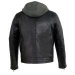 Milwaukee Leather Men’s Black Fashion Casual Leather Jacket with Removable Hoodie SFM1845 - Image 2