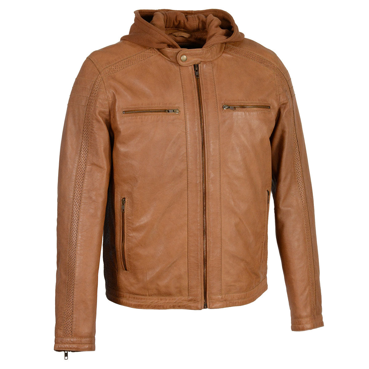 Milwaukee Leather SFM1845 Men’s Saddle Fashion Casual Leather Jacket with Removable Hoodie