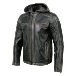 Milwaukee Leather SFM1846 Men’s Black Fashion Casual Leather Jacket with Removable Hoodie - Image 15