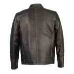 Milwaukee Leather SFM1855 Men’s Black Brown Leather Moto Racer Jacket with Throat Latch - Image 2