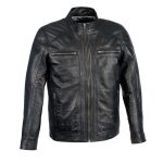 Milwaukee Leather Men’s Black Motorcycle Fashion Leather Jacket with Front Zipper Closure SFM1860