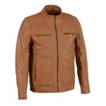 Milwaukee Leather Men’s Saddle Color Lambskin Motorcycle Fashion Leather Jacket SFM1860