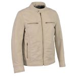 Milwaukee Leather SFM1865 Men’s Linen Cafe Racer Leather Jacket with Front Zipper Closure