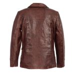 Milwaukee Leather SFM1870 Men’s Classic Red Leather Button Closure Car Coat Blazer Jacket - Image 2