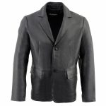 Milwaukee Leather SFM1880 Men’s Black 2-Button Closure Car Coat Blazer Leather Jacket - Image 6