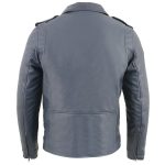 Milwaukee Leather SFM1890 Men’s Blue Leather Classic Moto Leather Jacket - Image 2