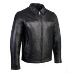 Boston Harbour 1.0 Men’s Black New Zealand Lamb Leather Fashion Car Coat Jacket SFM1899