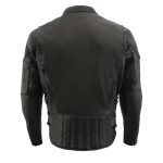 Milwaukee Leather SH1010 Men’s ‘Scooter’ Black Vented Leather Jacket with Side Laces - Image 2