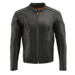 Milwaukee Leather SH1010 Men’s ‘Scooter’ Black Vented Leather Jacket with Side Laces - Image 15