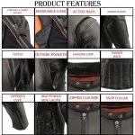 Milwaukee Leather SH1010 Men’s ‘Scooter’ Black Vented Leather Jacket with Side Laces - Image 5