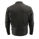 Milwaukee Leather SH1010 Men’s ‘Scooter’ Black Vented Motorcycle Leather Jacket with Side Laces in Tall Sizes - Image 2