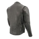Milwaukee Leather SH1010 Men’s ‘Scooter’ Black Vented Motorcycle Leather Jacket with Side Laces in Tall Sizes - Image 16