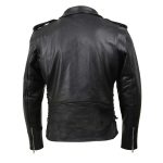 Milwaukee Leather SH1011 Men’s Classic Brando Premium Leather Black Motorcycle Riders Leather Jacket w/ Side Laces - Image 7