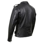 Milwaukee Leather SH1011 Men’s Classic Brando Premium Leather Black Motorcycle Riders Leather Jacket w/ Side Laces - Image 8