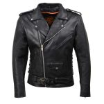 Milwaukee Leather SH1011 Men’s Classic Brando Premium Leather Black Motorcycle Riders Leather Jacket w/ Side Laces - Image 12