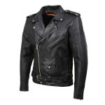 Milwaukee Leather SH1011 Men’s Classic Brando Premium Leather Black Motorcycle Riders Leather Jacket w/ Side Laces - Image 10