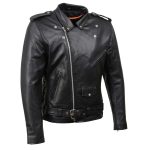 Milwaukee Leather SH1011 Men’s Classic Brando Premium Leather Black Motorcycle Riders Leather Jacket w/ Side Laces - Image 11
