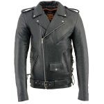 Milwaukee Leather SH1011TALL Black Classic Brando Motorcycle Jacket for Men Made of Cowhide Leather w/ Side Lacing - Image 11