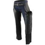 Milwaukee Leather Chaps for Men’s Black Leather Slash Pocket- Snap Out Thermal Lined Motorcycle Riders Chap- SH1103 - Image 4