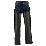 Milwaukee Leather Chaps for Men’s Black Leather Slash Pocket- Snap Out Thermal Lined Motorcycle Riders Chap- SH1103 - Image 2
